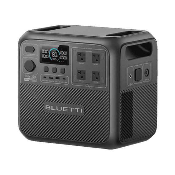 BLUETTI Elite 200 V2 Portable Power Station, 2073.6Wh LiFePO4 Battery, 4 AC Outlets (2600W/3900W Surge), Solar Generator for Camping, Off-Grid, Power Outages