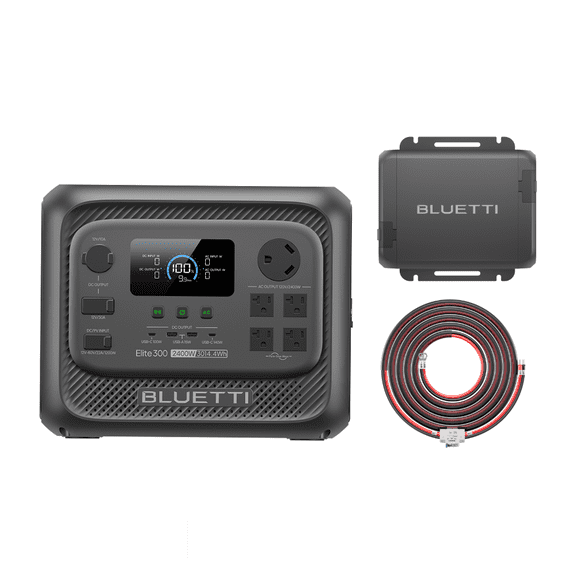 BLUETTI Elite 300 Portable Power Station with Charger 1 (Ships Separately), 3014Wh LFP Battery Backup, 2400W AC Output