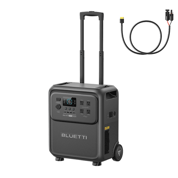 BLUETTI Elite 400 Portable Power Station, 3840Wh LiFePO4 Battery Backup, 2600W AC Output, Solar Rechargeable, Wheeled Design