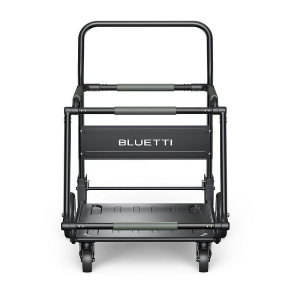 BLUETTI Folding Trolley, 330lbs Load Capacity Foldable Hand Truck with 360 Universal Front Wheel and Foot Brake System for AC200MAX/AC300/AC500