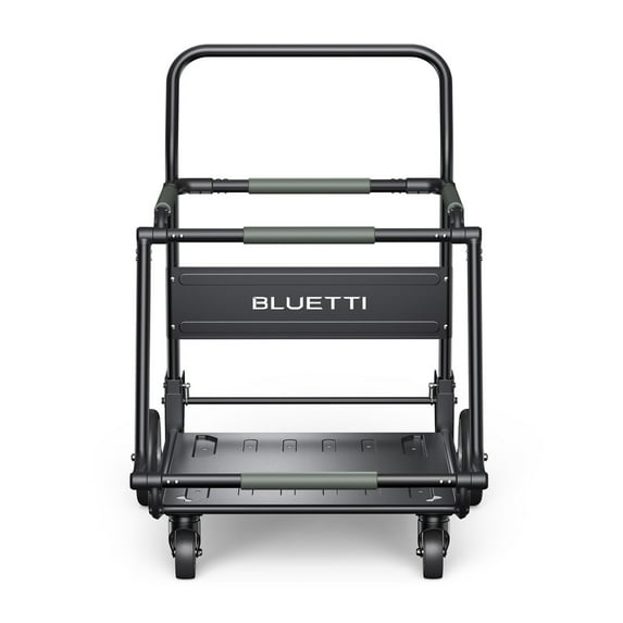 BLUETTI Folding Trolley, 330lbs Load Capacity Foldable Hand Truck with 360° Universal Front Wheel and Foot Brake System for AC200MAX/AC300/AC500