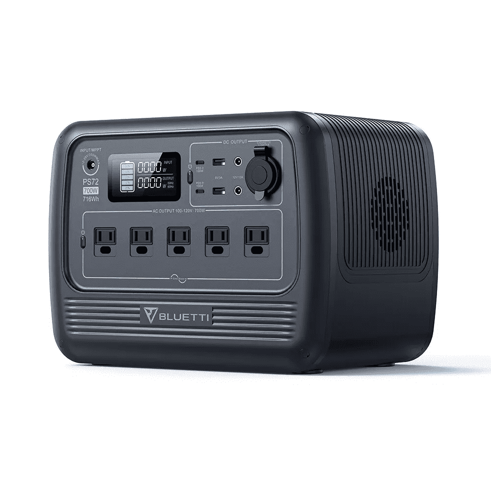 BLUETTI PS72 700W Portable Power Station, 716Wh LiFePO4 Solar Generator for Windstorm & Off-Grid Living