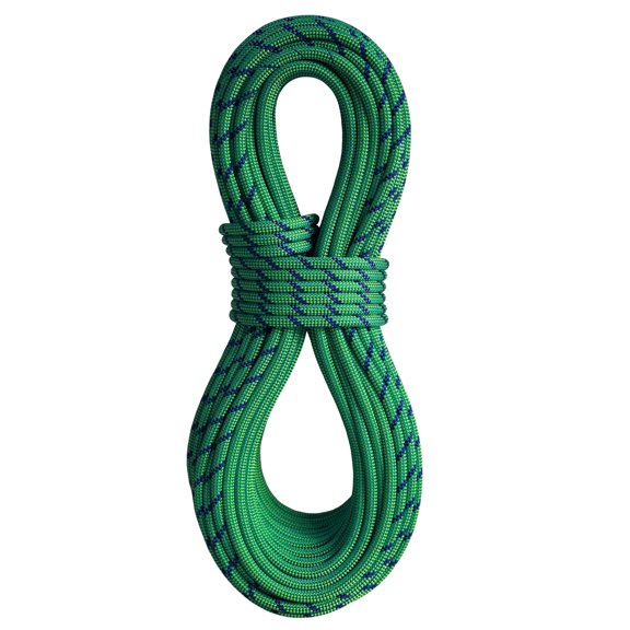 BLUEWATER ROPES Argon 8.8mm x 60m Double Dry Neon Green/Blue Dynamic Single, Half & Twin Rope (566260NGRBL)