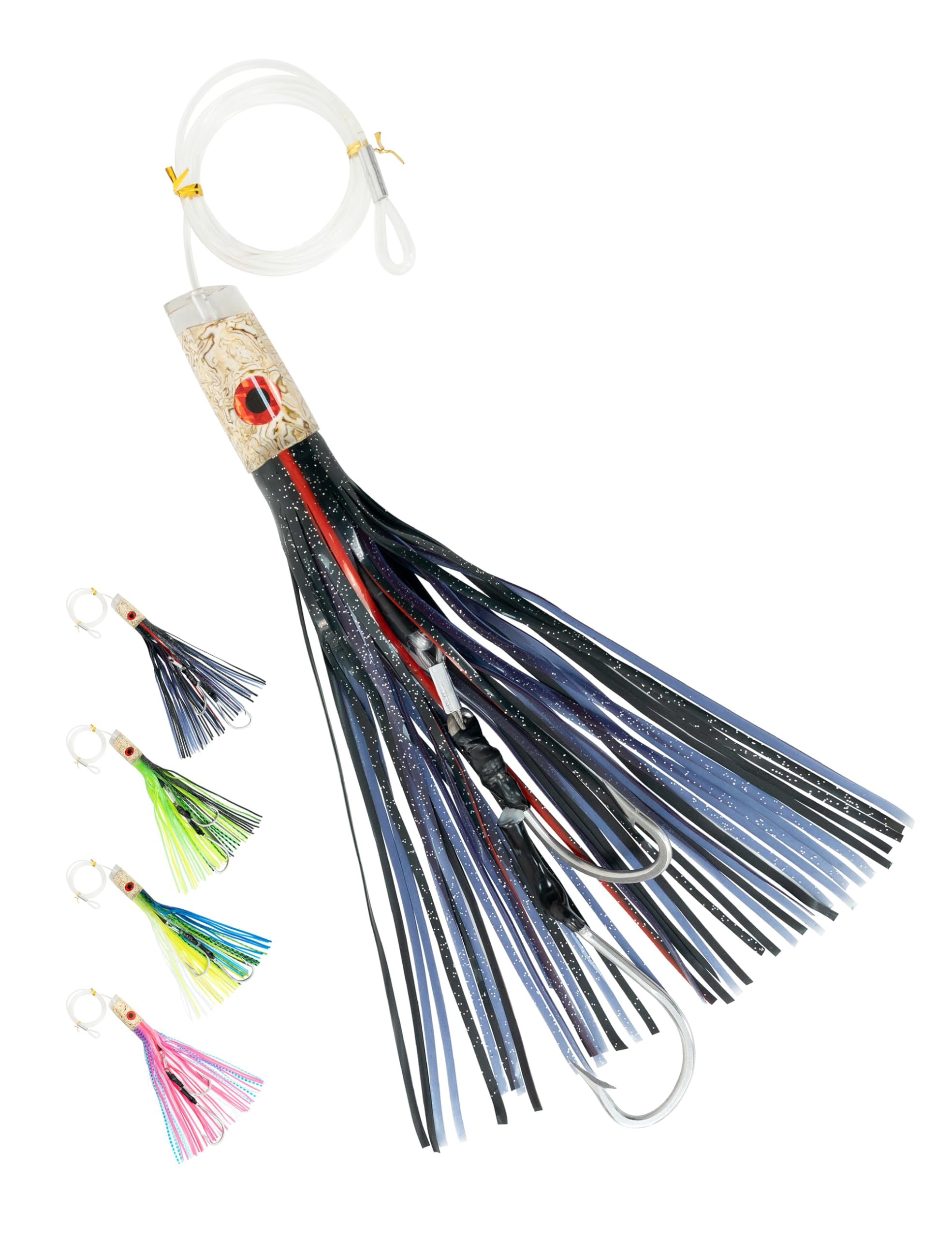 BLUEWING 12in Big Game Trolling Lure with Double Rigged Hookset and ...