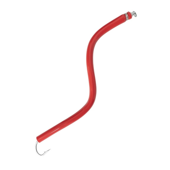 BLUEWING 12in Trolling Tube Fishing Lure with Soft Stainless Steel Wire and Single Hook Saltwater Striped Bass Trolling Tube Teaser Red