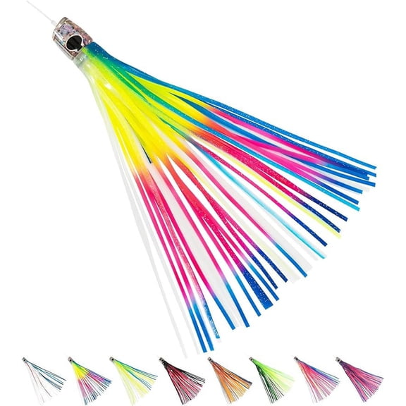 BLUEWING 15.7in Ocean Runner Big Game Trolling Lure Saltwater Fishing Lures with Mono Fishing Line for Wahoo Tuna Marlin Mahi Mahi C2