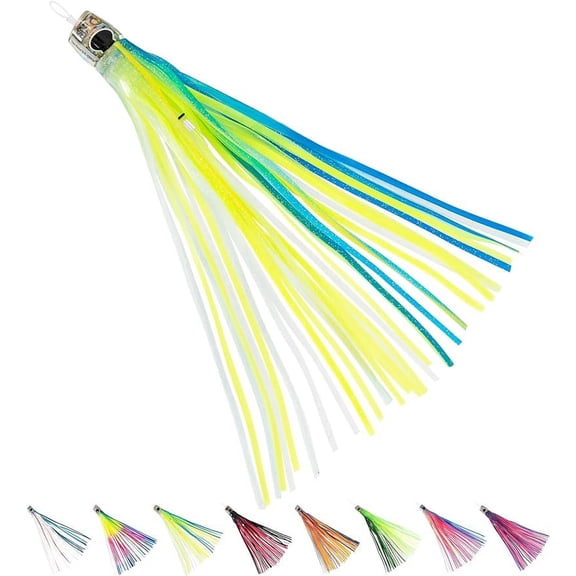 BLUEWING 15.7in Ocean Runner Big Game Trolling Lure Saltwater Fishing Lures with Mono Fishing Line for Wahoo Tuna Marlin Mahi Mahi C3