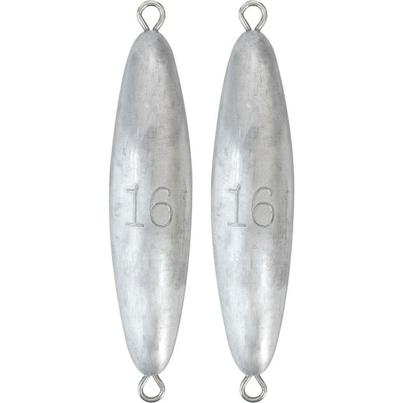 BLUEWING 16oz Torpedo Sinker 2pcs Fishing Weight Sinkers Saltwater Bullet Lead Fishing Sinkers Double Ringed Fishing Weights for Bottom Fishing