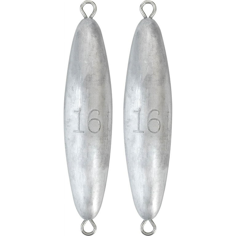 BLUEWING 16oz Torpedo Sinker 2pcs Fishing Weight Sinkers Saltwater Bullet Lead  Fishing Sinkers Double Ringed Fishing Weights for Bottom Fishing 