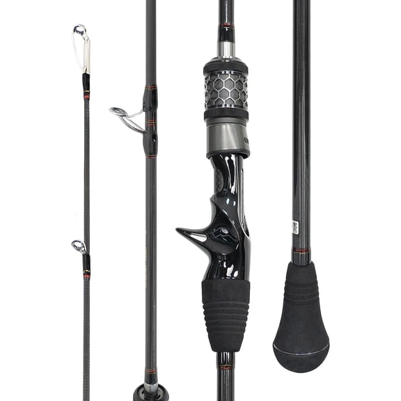 BLUEWING 1pc Elite Casting Fishing Rod 6’6” Carbon Fiber Fishing Rod with FUJI Stainless Steel Guides, Medium