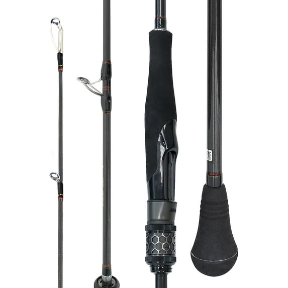 BLUEWING 1pc Elite Spinning Fishing Rod 6’6” Carbon Fiber Fishing Rod with FUJI Stainless Steel Guides, Light