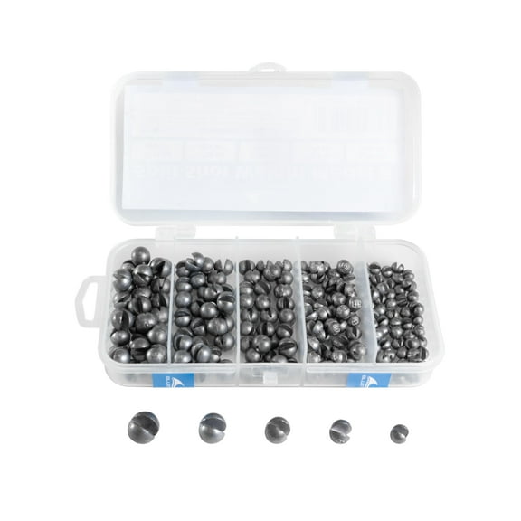 BLUEWING 200pcs Split Shot Weight Fishing Sinker Weight Removable Fishing Weights pinch weight Lead Fishing Sinkers Kit for Freshwater & Saltwater (1/64oz 1/32oz 1/20oz 1/16oz 1/12oz Mixed)