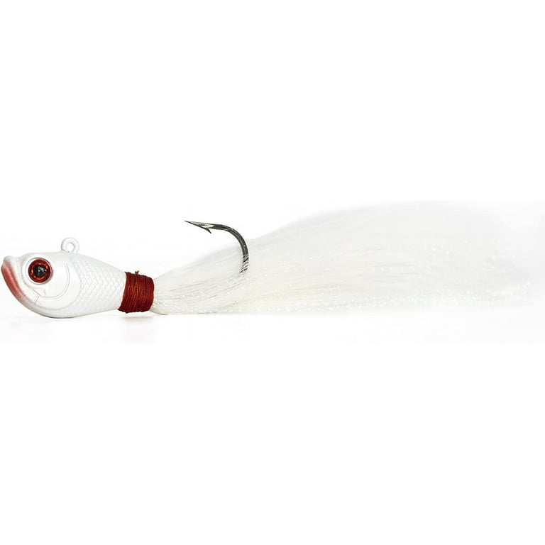 BLUEWING 2pcs Bucktail Jig Lure with High Carbon Steel Hook 1oz