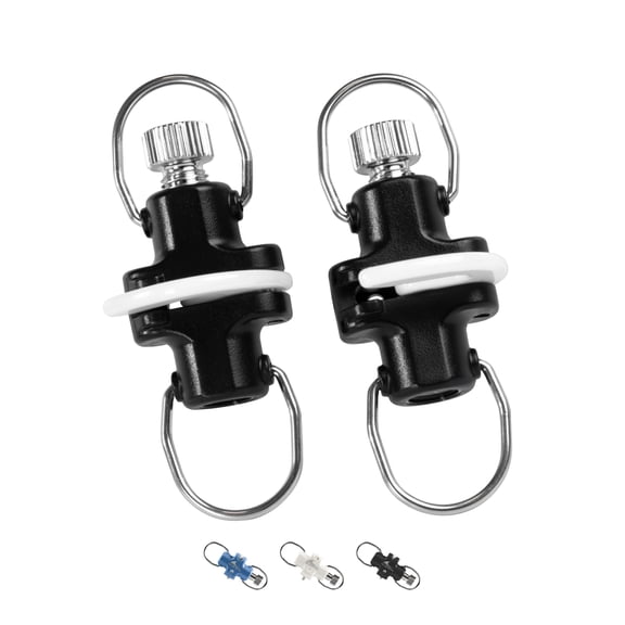 BLUEWING 2pcs Zirconia Outrigger and Flat Line Release Clip UV Resistance Trolling Fishing Release Clips with with 0-40 lbs Adjustable Tension, Black