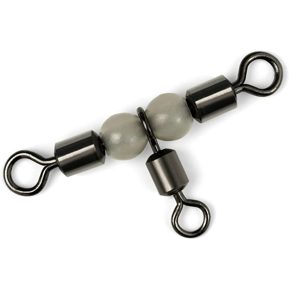 BLUEWING 3 Way Swivel Fishing Crossline Swivels Glow Beads Fishing Saltwater Stainless 3 Way Rigs Saltwater Freshwater Drifting Trolling Fishing Tackle Connector, 40lbs, 50pcs