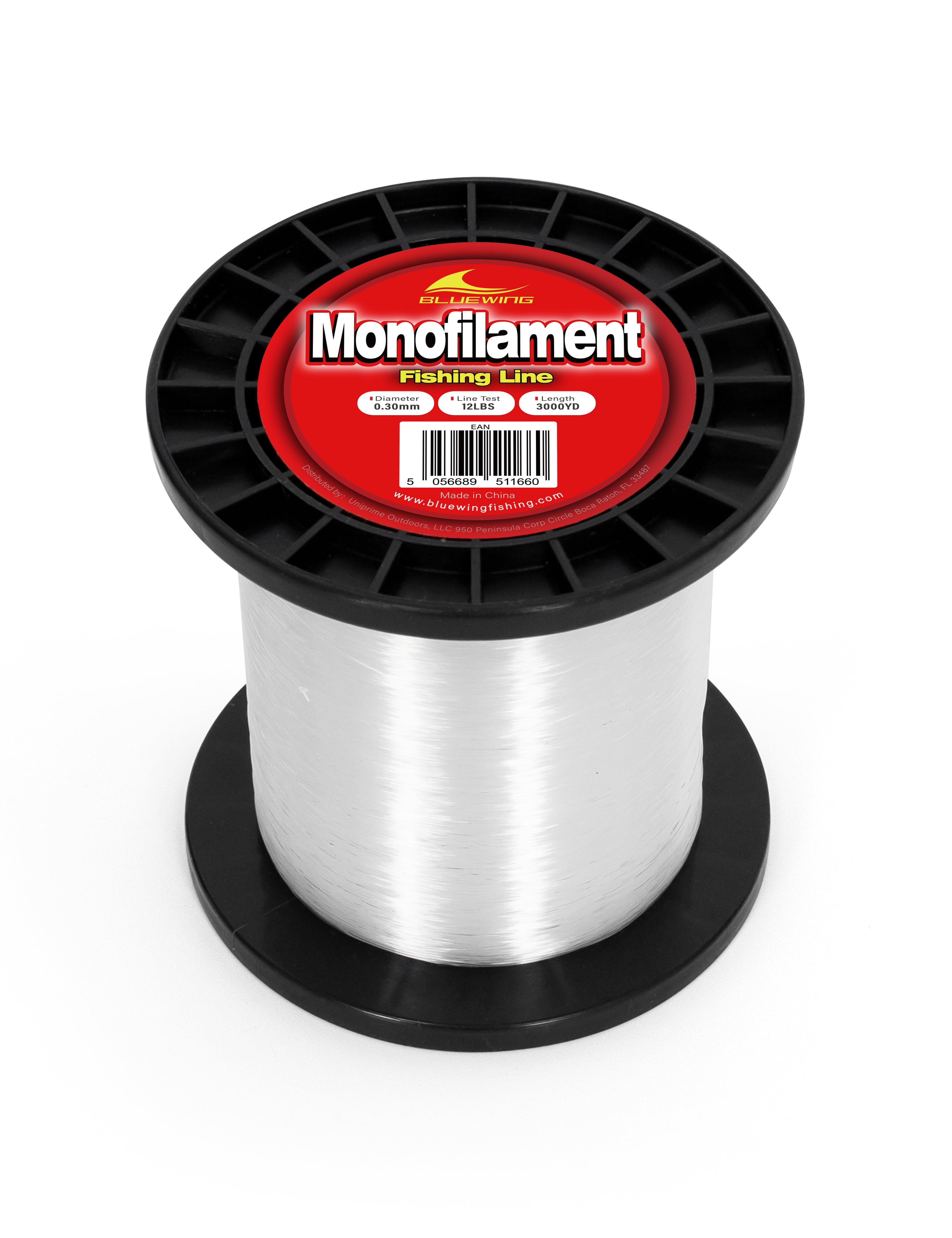 BLUEWING 3000 yd Monofilament Fishing Line 3000 Yard Spool Invisible Thin Diameter Fishing String 3000-yards Mono Fishing Line, 0.3mm 12LB 3000YD, Clear