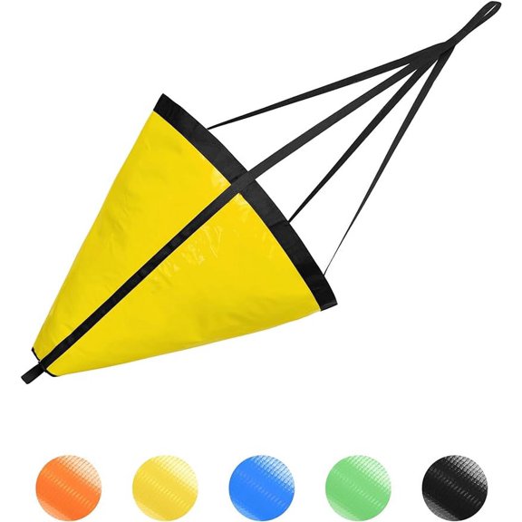 BLUEWING 32" Drift Sock Sea Anchor 2.7ft Yellow Parachute Drift Anchor Drift Sock 840D Nylon Sea Anchor Drogue for Marine Boat