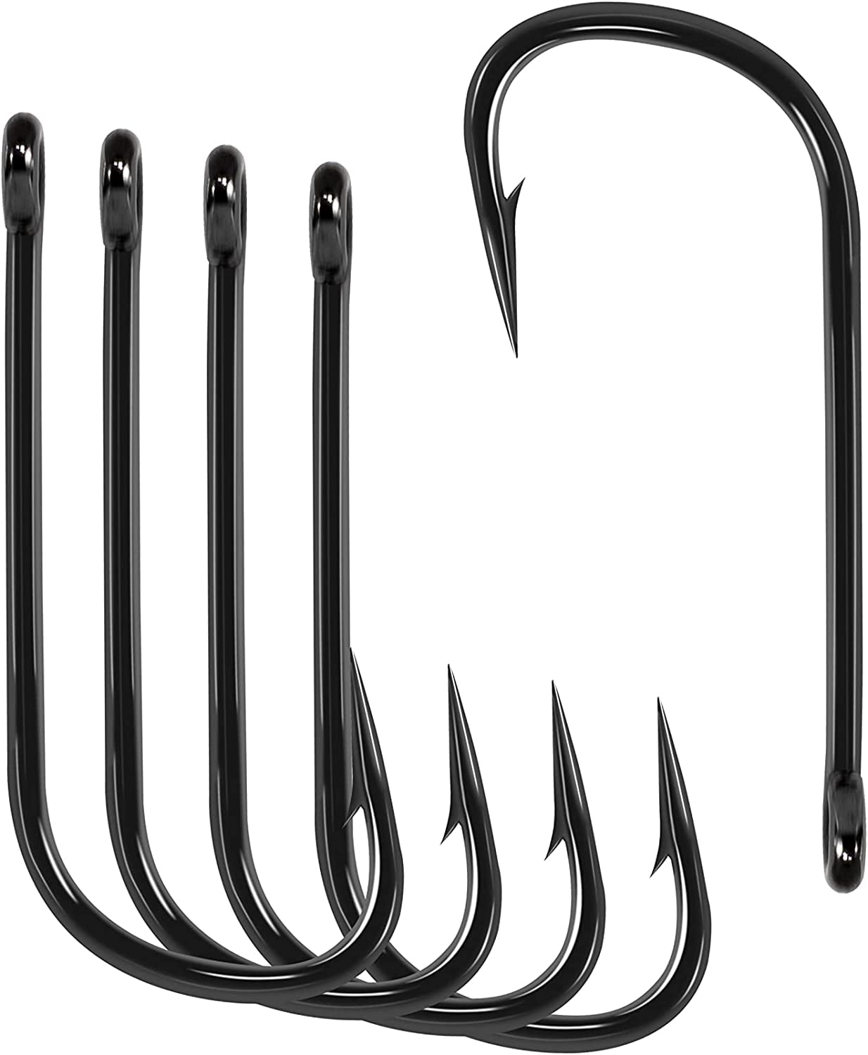 BLUEWING 5X Strong Long Shank Ballyhoo Hooks 5pcs Needle Point Fishing Hooks High Carbon Steel Hooks Extra Sharp Fish Hooks for Freshwater Saltwater Fishing 9/0