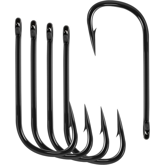 BLUEWING 5X Strong Long Shank Ballyhoo Hooks 5pcs Needle Point Fishing Hooks High Carbon Steel Hooks Extra Sharp Fish Hooks for Freshwater Saltwater Fishing 9/0