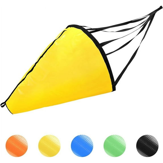 BLUEWING 62" Drift Sock Sea Anchor 5.2ft Yellow Parachute Drift Anchor Drift Sock 840D Nylon Sea Anchor Drogue for Marine Boat