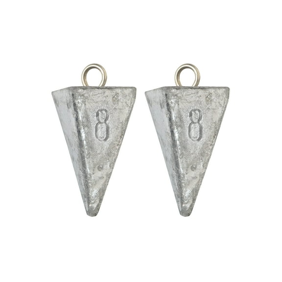 BLUEWING 8oz Fishing Weights Sinker Weights Pyramid Lead Saltwater Freshwater Fishing Weights for Surf Fishing, 2 pack