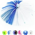 thumbnail image 1 of BLUEWING 8oz Trolling Witch Lure with Lead Head Saltwater Fishing Lures Big Game Trolling Lure Ballyhoo Trolling Skirt for Tuna, Wahoo, Sailfish, Mahi Mahi, Blue/White, 1 of 7