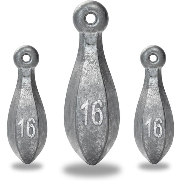 BLUEWING Bank Sinker 1LB Box Fishing Sinkers Weights Saltwater Streamlined Fishing Sinkers Bullet Lead Fishing Weights, 16oz, 1pack