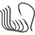 thumbnail image 1 of BLUEWING Bent Eye Offset Circle Hooks Fishing Hooks High Carbon Steel Fishing Hooks Extra Sharp Fish Hooks for Freshwater Saltwater Fishing, Size 6/0, 25pcs, 1 of 7