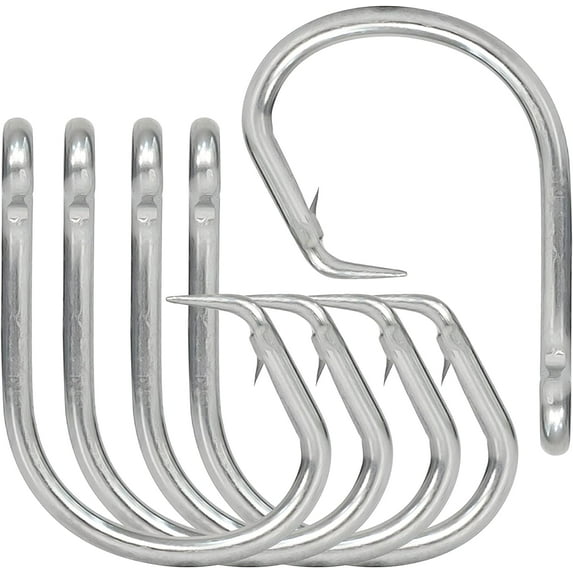 BLUEWING Big Game Circle Hooks 2pcs Heavy Duty Stainless Steel Fishing Hooks for Saltwater & Freshwater, Size 24/0