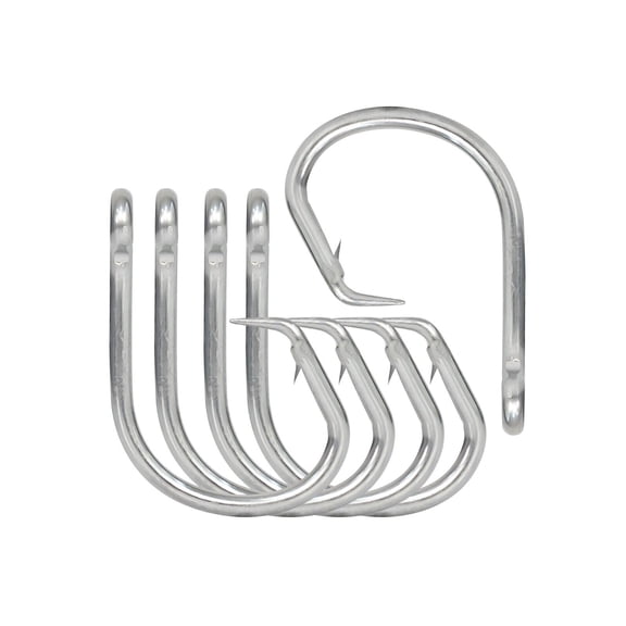 BLUEWING Big Game Circle Hooks 5pcs Heavy Duty Stainless Steel Fishing Hooks for Saltwater & Freshwater, Size 16/0