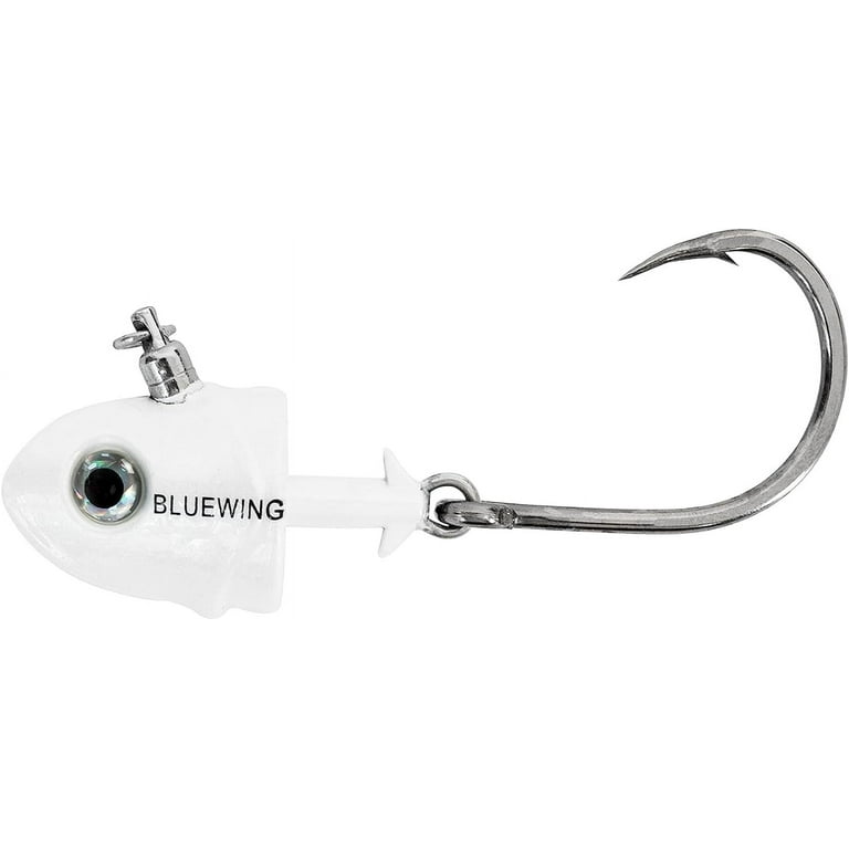 BLUEWING Big Game Jig Head with High Strength Stainless Steel Ball Bearing  Swivel and High Carbon Steel Hook 1pc Saltwater Fishing Lures Lead Head