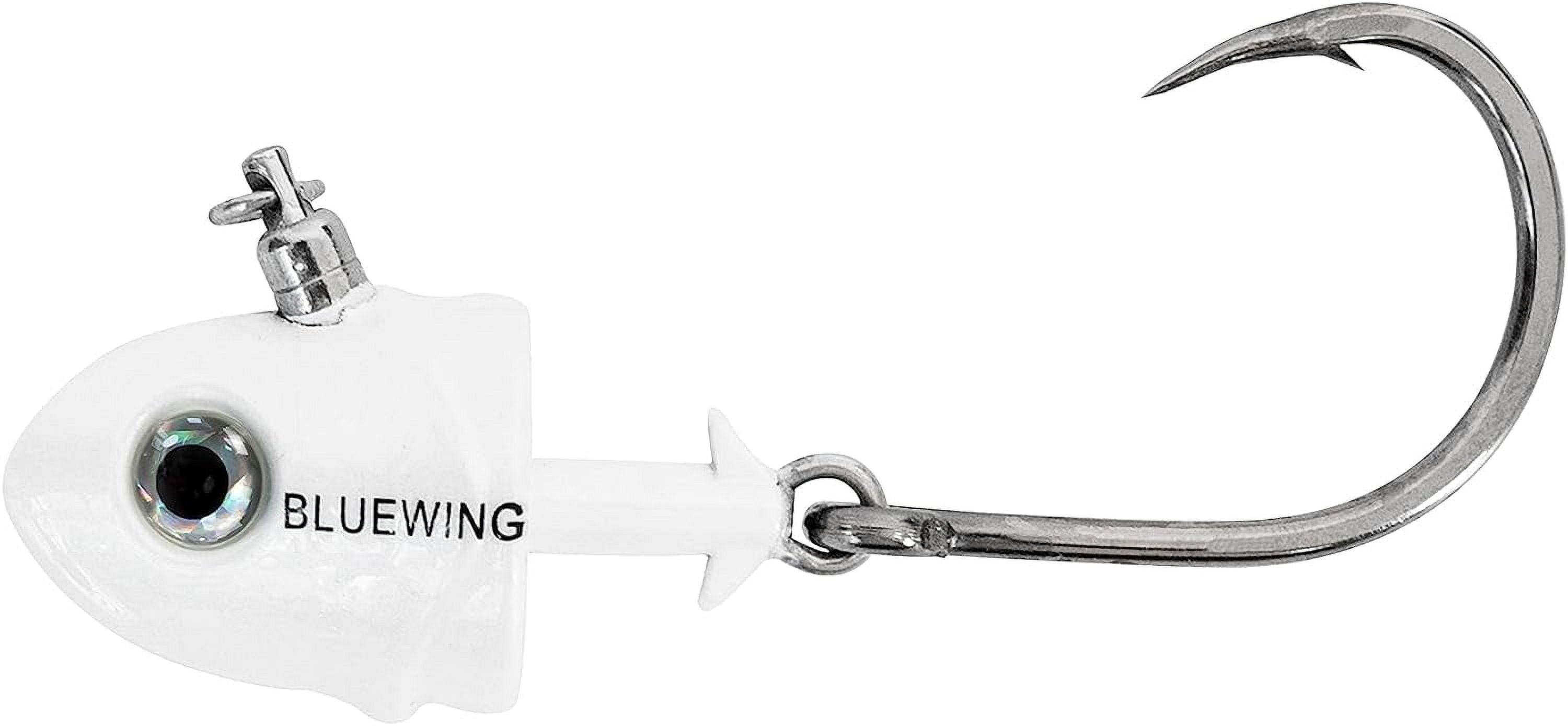 BLUEWING Big Game Jig Head with High Strength Stainless Steel Ball Bearing Swivel and High Carbon Steel Hook 1pc Saltwater Fishing Lures Lead Head Fishing Jig, White 7oz