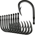 thumbnail image 1 of BLUEWING Big Game Live Bait Hooks Cutting Point Fishing Hooks High Carbon Steel Hooks Extra Sharp Fish Hooks for Freshwater Saltwater Fishing, Size 6/0, 25pcs, 1 of 7
