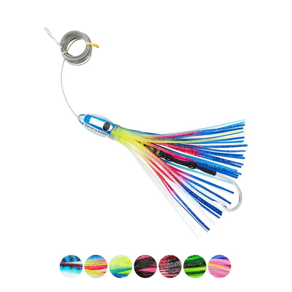 BLUEWING Big Game Trolling Lure 11in SuperJet Fishing Lures Saltwater Teaser with Stainless Steel Wire and 11/0 Fishing Hook for Wahoo Tuna Marlin Mahi Mahi C2