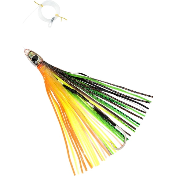 BLUEWING Big Game Trolling Lure 14in Trolling Pro Fishing Lures Saltwater Teaser with Mono Fishing Line and Stainless Steel Fishing Hook for Wahoo Tuna Marlin Mahi Mahi C6