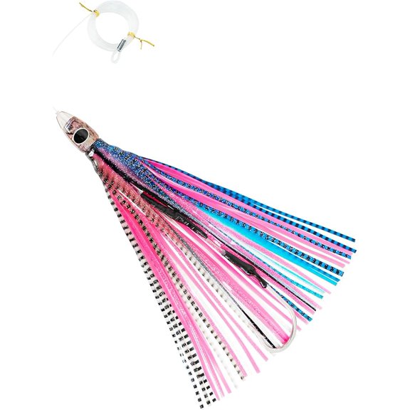 BLUEWING Big Game Trolling Lure 14in Trolling Pro Fishing Lures Saltwater Teaser with Mono Fishing Line and Stainless Steel Fishing Hook for Wahoo Tuna Marlin Mahi Mahi C9