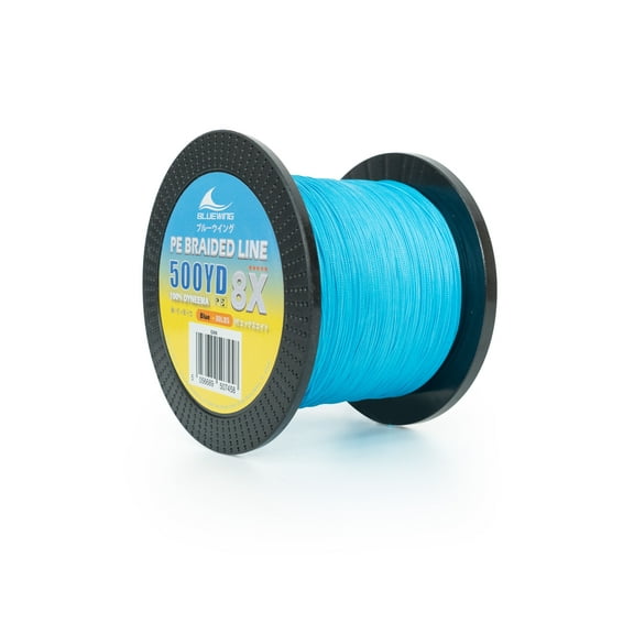 BLUEWING Braided Fishing Line 8 Strands, 500yd 80LB PE Braid Fishing Lines Thin Diameter & Abrasion Resistant Fishing String for Saltwater Fishing, Blue