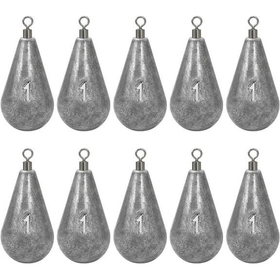 BLUEWING Casting Swivel Bell Sinkers Fishing Weights Sinkers Dipsey Sinker with Brass Swivel 1oz Lead Weights Saltwater Fishing Sinkers 10pcs
