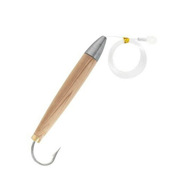 BLUEWING Cedar Plug 2pcs Fishing Plugs Wood Lure Natural Cedar Fully for Catching Tuna, Marlin and Other Carnivorous Fish, 8"