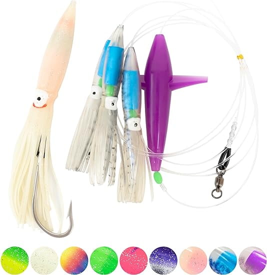 BLUEWING Daisy Chain Big Game Daisy Bird Bulb Squid Trolling Bird Tuna Lures Fishing Teasers for