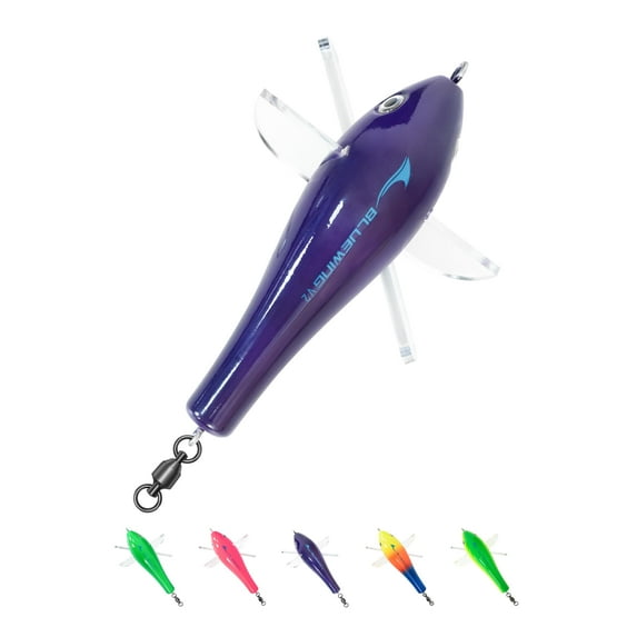 BLUEWING Deluxe Trolling Bird 1pc Trolling Lures 7.28in Mahi Trolling Lures for Big Game Tuna Teaser, Black/Purple Port