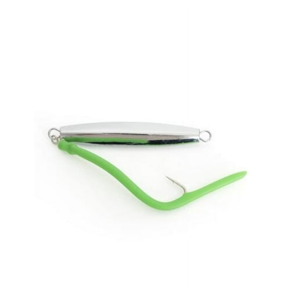 BLUEWING Diamond Jig 1pc Saltwater Fishing Jigs with Split Tube Tail and Stainless Steel Hook, 4oz, Green