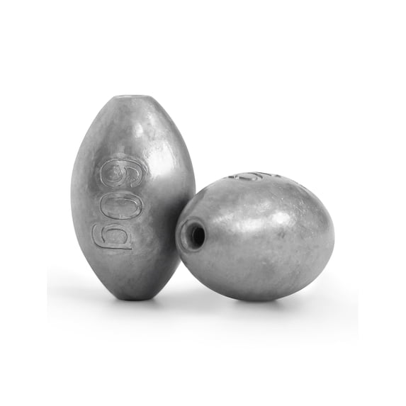 BLUEWING Egg Sinkers Lead Fishing Weights Sinkers Oval Bullet Weights for Saltwater and Freshwater Fishing, 3/2oz