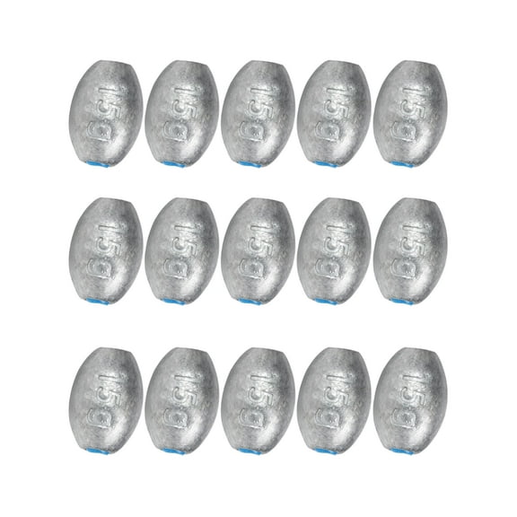 BLUEWING Egg Sinkers Oval Shaped Fishing Weight Lead Sinker for Saltwater Freshwater Fishing,1/2 oz, 15pcs