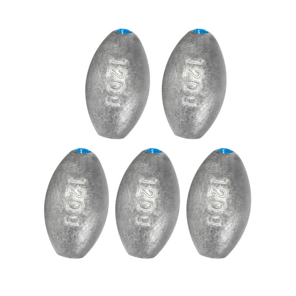 BLUEWING Egg Sinkers Oval Shaped Fishing Weight Lead Sinker for Saltwater Freshwater Fishing,4 oz, 5pcs