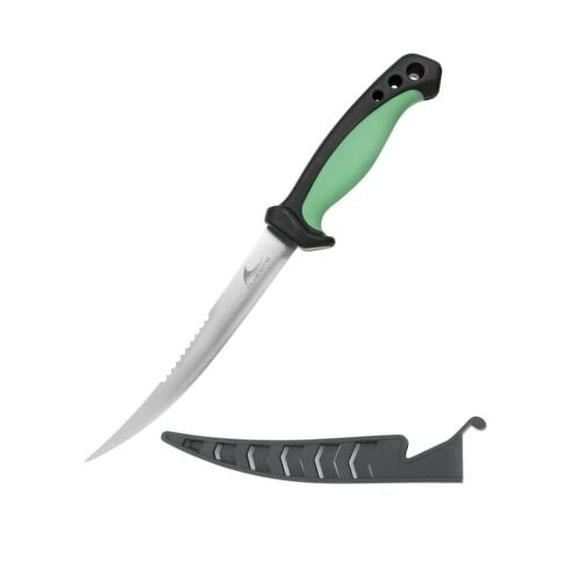 BLUEWING Filet Knife 1pc Stainless-Steel Blade Boning knife with Non-Slip Handles and Protective Sheath, Size 6.5, Seafoam Green