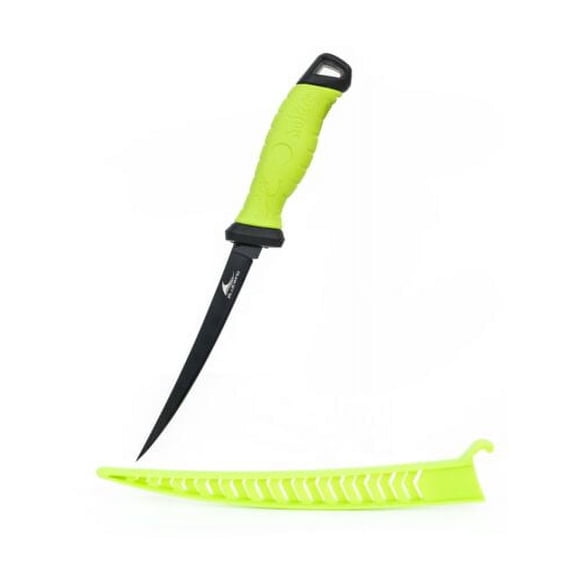 BLUEWING Filet Knife 1pc Stainless-Steel Blade Boning knife with Non-Slip Handles and Protective Sheath, Size 7in, Green