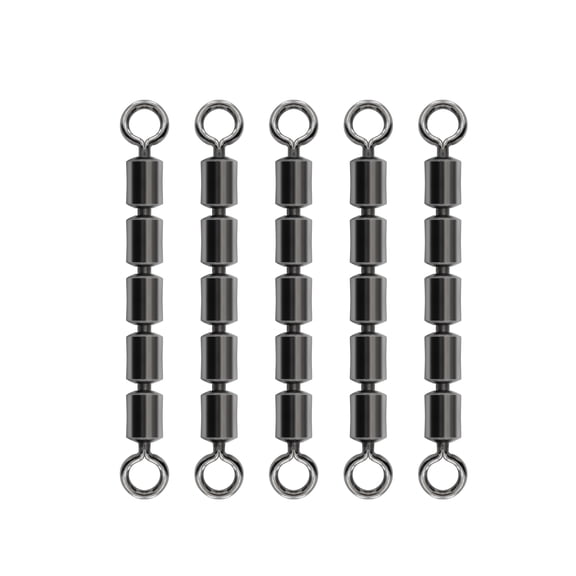 BLUEWING Fishing Barrel Swivels 209lbs High Speed Multi Link Barrel Swivels 5 Roller Chain Rolling Swivels Leader Lure Connectors Saltwater Freshwater Fishing Tackle, 10pcs