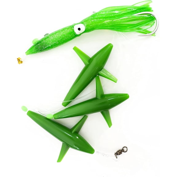 BLUEWING Fishing Daisy Chain Big Game Daisy Bird Bulb Squid Trolling Bird Tuna Lures Fishing Teasers for Marlin Sailfish Fishing