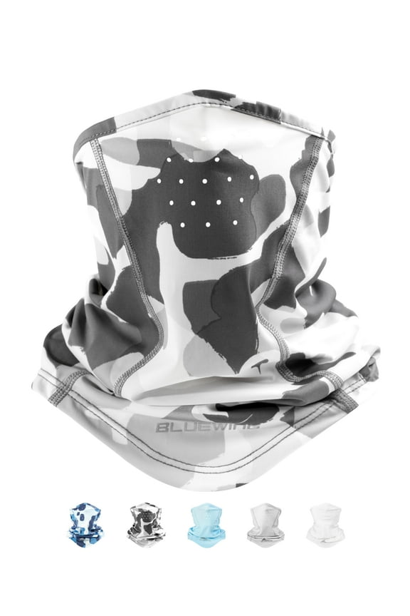Fishing Gaiter UPF 50+ Neck Gaiter Face Mask Sunblock Cover Head Sun Protection Face Guard Cooling Scarf for Men & Women, Camo Grey